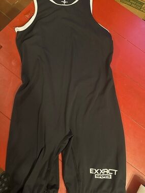Men’s Black Athletic Singlet/Shorts One-Piece adult large